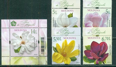 Молдова, 2025, Магнолия, 4 марки + блок